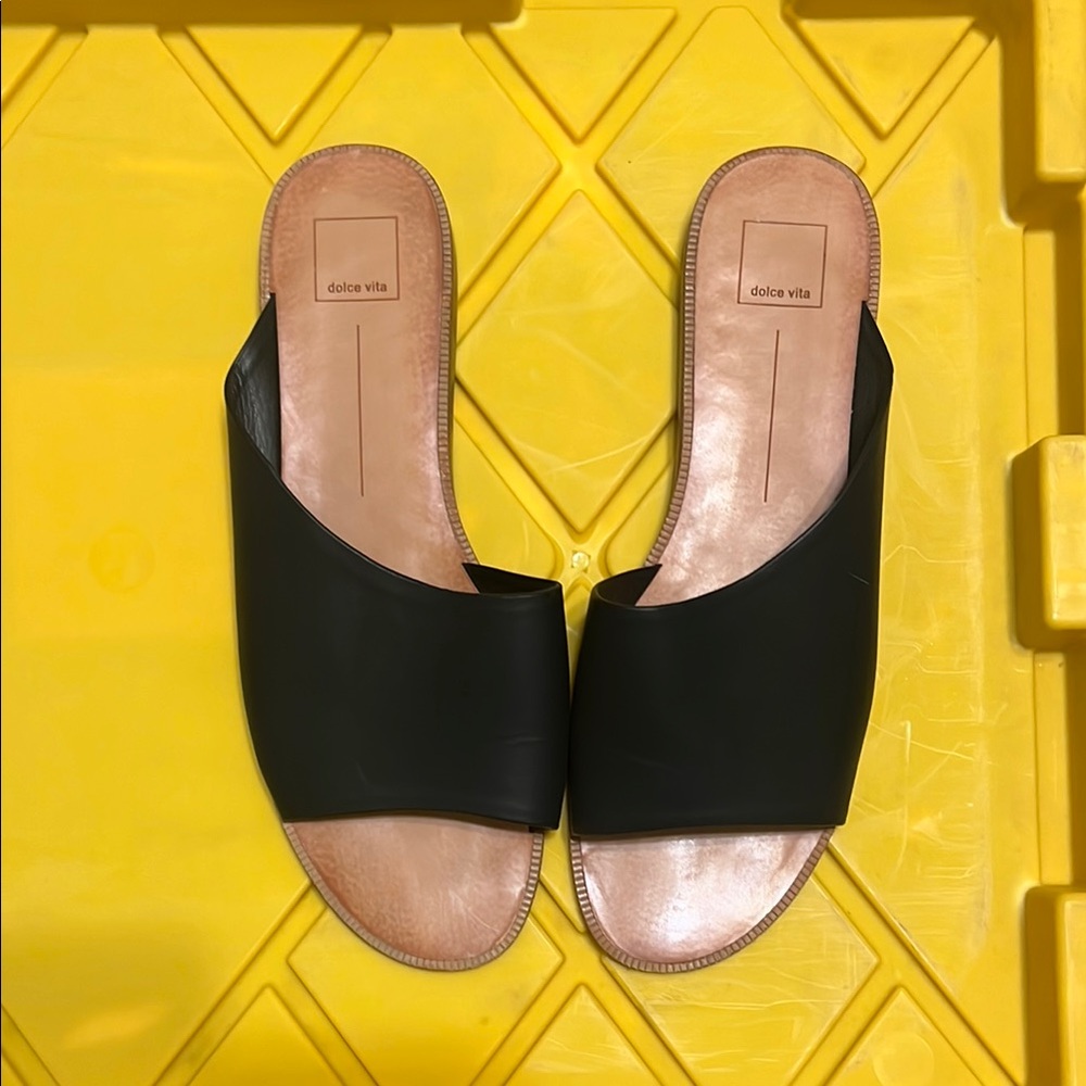 Dolce Vita Black Leather Mules